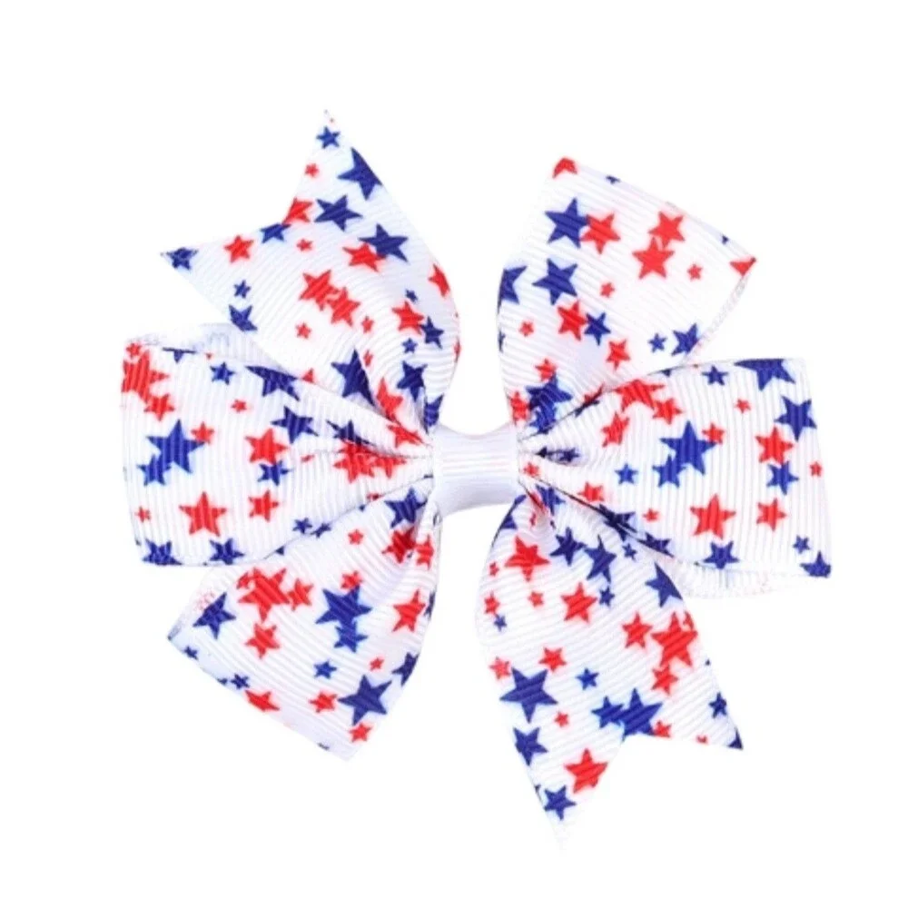 🇺🇸 America 250 USA Patriotic Hair Bow Set Red White Blue 4th Of July NEW